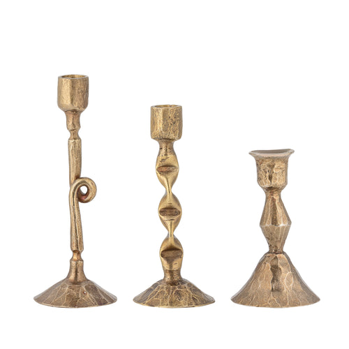 Bloomingville Efsa Kerzenhalter-Set, Messingfarben, 3-teilig